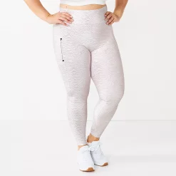 Plus Size Tek Gear® Ultrastretch Pocket Running Leggings -Teks Gear Clothing Shop 5664541 White Stripe