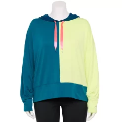 Plus Size Tek Gear® French-Terry Cropped Hoodie 12 Plus Size Tek Gear® French-Terry Cropped Hoodie -Teks Gear Clothing Shop 5664824 Night Life Teal