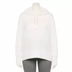 Plus Size Tek Gear® French-Terry Cropped Hoodie 11 Plus Size Tek Gear® French-Terry Cropped Hoodie -Teks Gear Clothing Shop 5664824 White