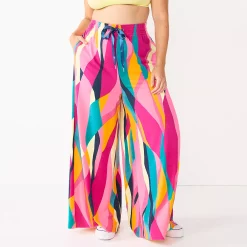 Women's Tek Gear® Palazzo Pants -Teks Gear Clothing Shop 5665055 Pink Abstract