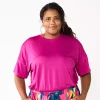 Plus Size Tek Gear® Keyhole-Back Crop Top -Teks Gear Clothing Shop 5667328 Fantasy Berry