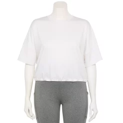 Plus Size Tek Gear® Keyhole-Back Crop Top -Teks Gear Clothing Shop 5667328 White