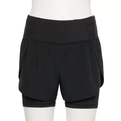Women's Tek Gear® Layered Running Shorts -Teks Gear Clothing Shop 5674272 Black