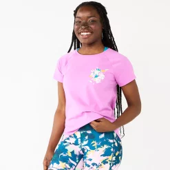 Women's Tek Gear® Core Raglan Tee -Teks Gear Clothing Shop 5942070 Pink Floral Chest