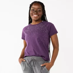 Women's Tek Gear® Core Raglan Tee -Teks Gear Clothing Shop 5942070 Purple Speckle