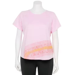 Plus Size Tek Gear® Core Raglan Tee -Teks Gear Clothing Shop 5942095 Abstract Pink Curves