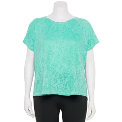 Plus Size Tek Gear® Core Raglan Tee -Teks Gear Clothing Shop 5942095 Aruba Tree Burnout