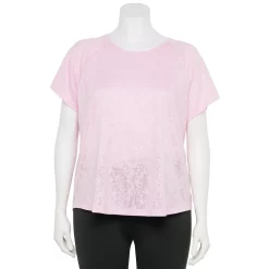 Plus Size Tek Gear® Core Raglan Tee -Teks Gear Clothing Shop 5942095 Pink Burnout