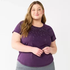 Plus Size Tek Gear® Core Raglan Tee -Teks Gear Clothing Shop 5942095 Purple Speckle