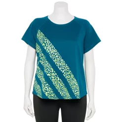 Plus Size Tek Gear® Core Raglan Tee -Teks Gear Clothing Shop 5942095 Teal Stripes