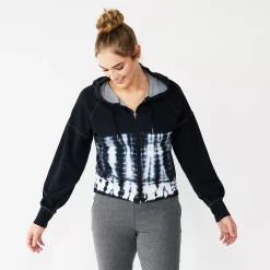 Women's Tek Gear® French Terry Crop Zip-Up Jacket -Teks Gear Clothing Shop 6120577 Black