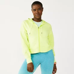Women's Tek Gear® French Terry Crop Zip-Up Jacket -Teks Gear Clothing Shop 6120577 Green Romantica