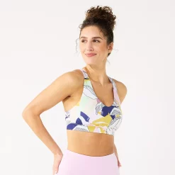 Tek Gear® Core Medium-Impact V-Neck Sports Bra -Teks Gear Clothing Shop 6171520 White Sketched Floral